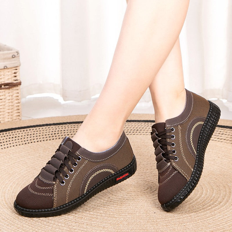 Lightweight non slip flat heel deep cut shoes with soft sole single shoe