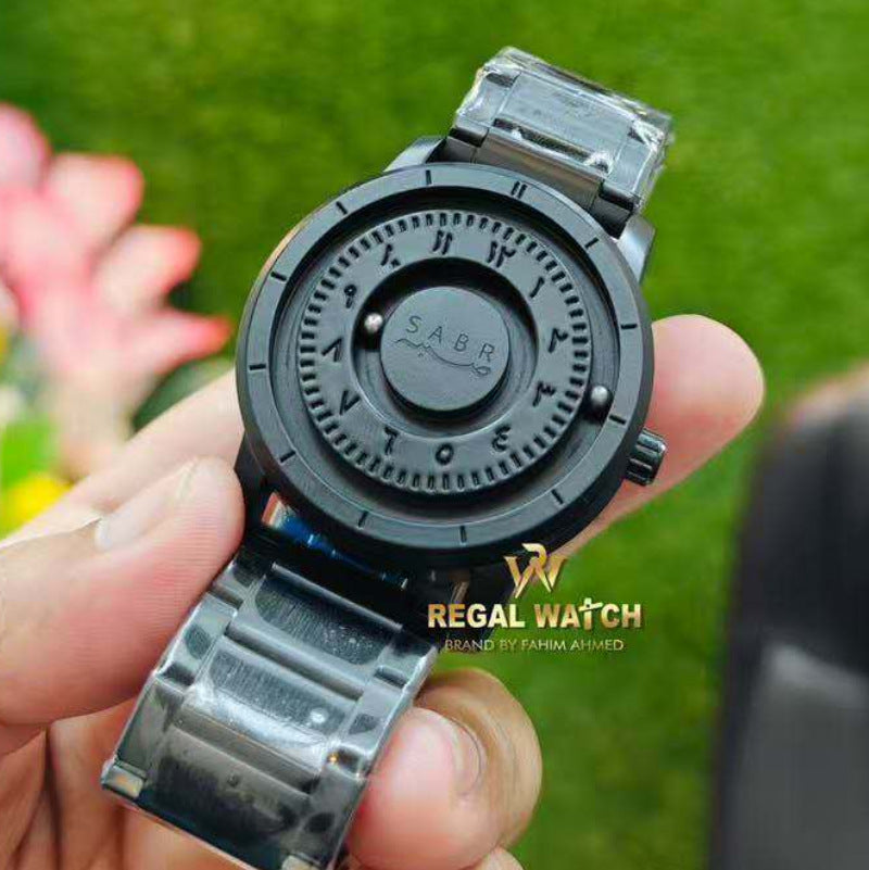 Casual Arabic Numeral Quartz Men's Watch with Magnetic Floating Design, Water Resistant, Fashionable and Unique Style