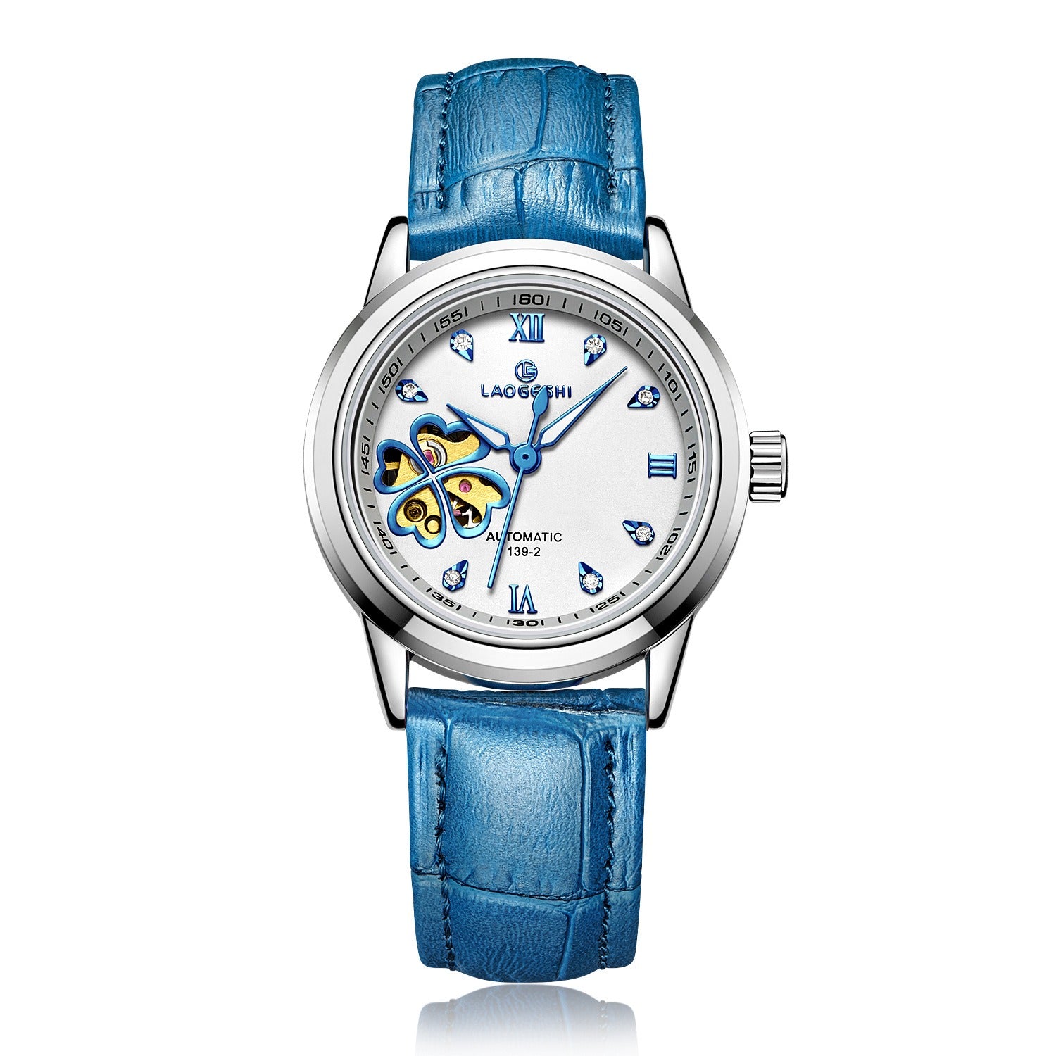 LAOGESH Women's Fully Automatic Mechanical Watch Fashion Hot Selling Night Glow Genuine Leather Steel Band Couple Watch