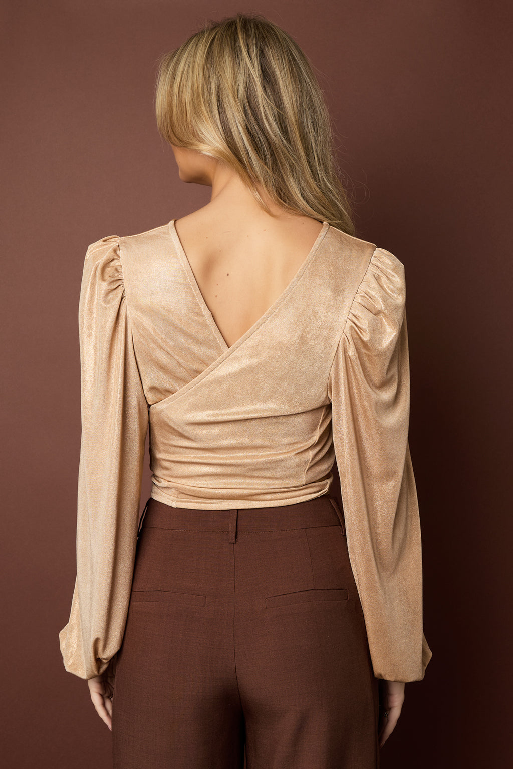 Knitted Polyester Fiber Women's Long Sleeve Top Sexy Solid Color