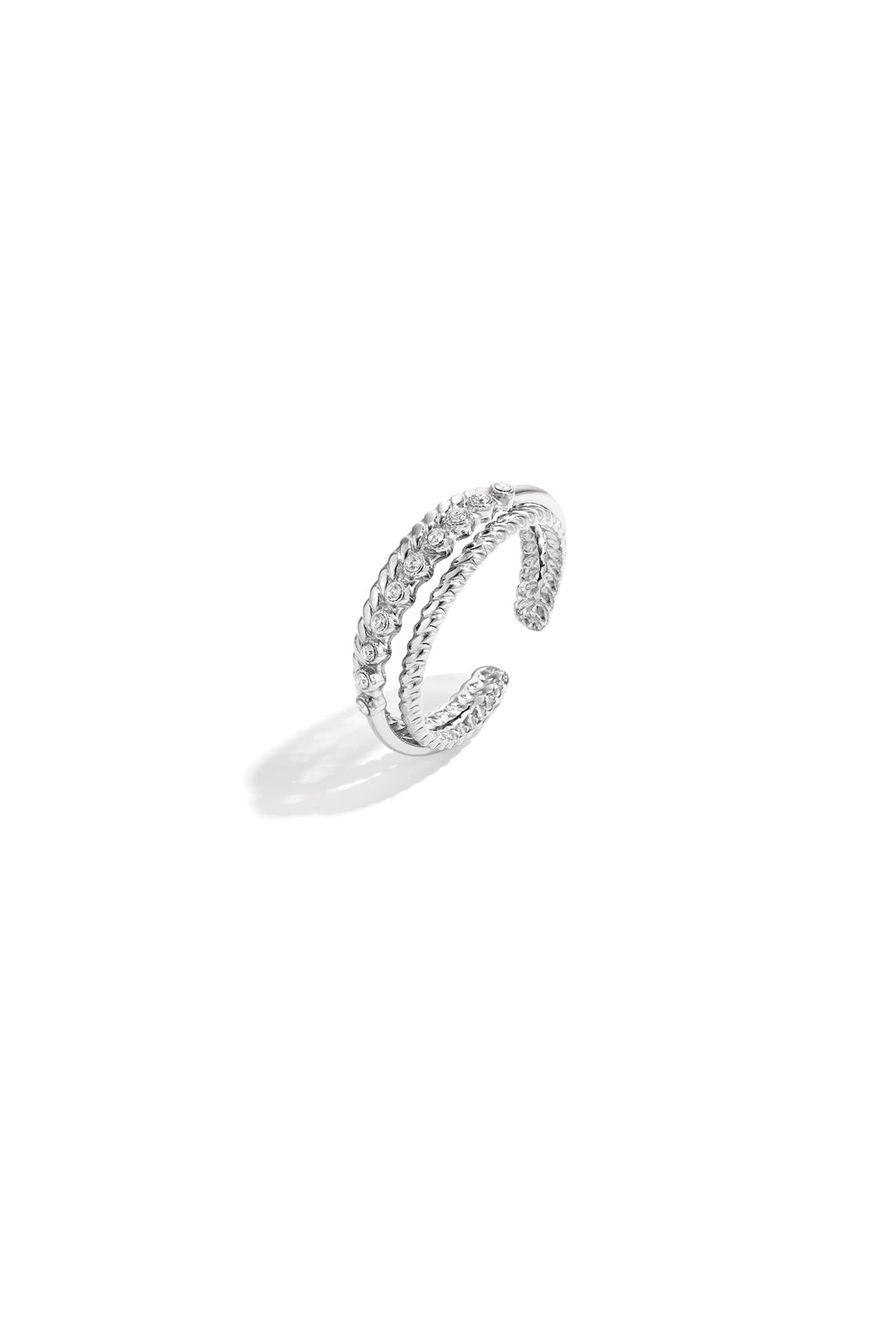 Double ring with small stones
