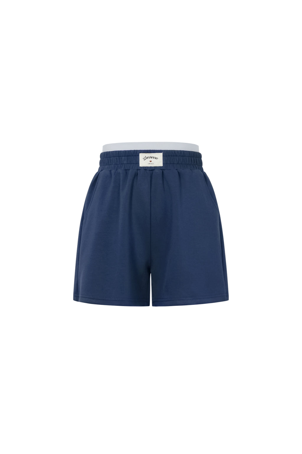 Knitted Polyester Fiber Women's Casual Shorts Sporty Solid Color