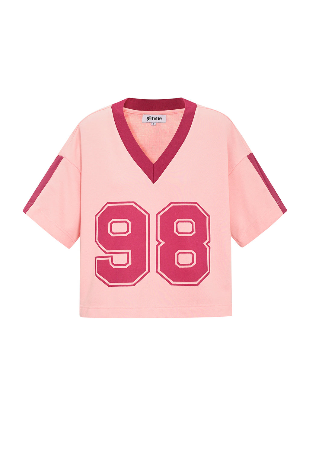 Knitted Cotton Women's V-Neck T-Shirt Sporty Color Clash