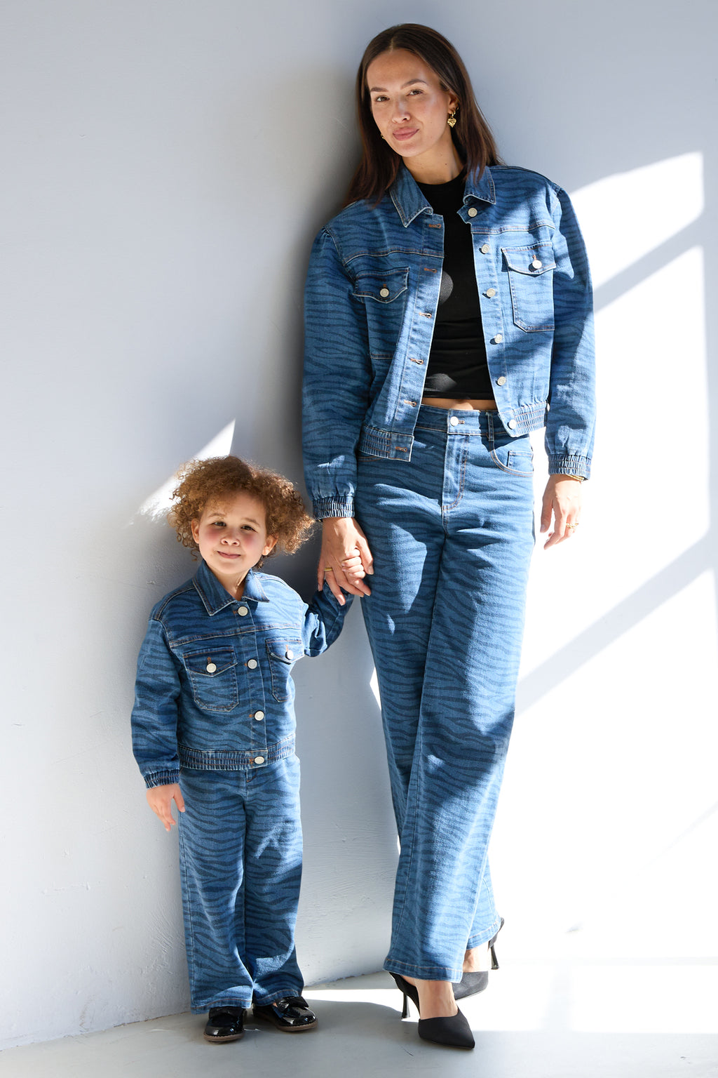 Cotton Children's Denim Jacket Classic Striped Design