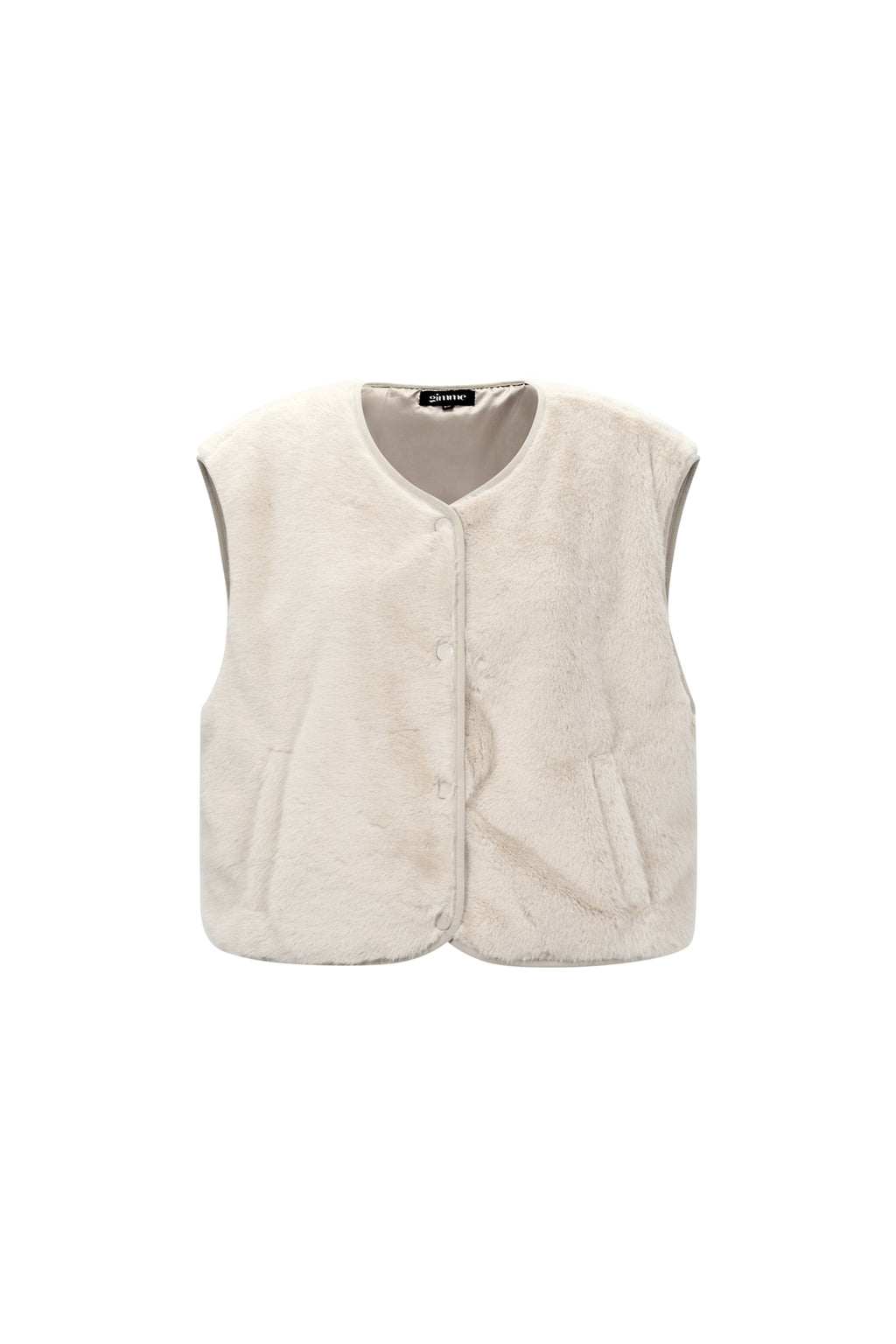 Sleeveless vest faux fur