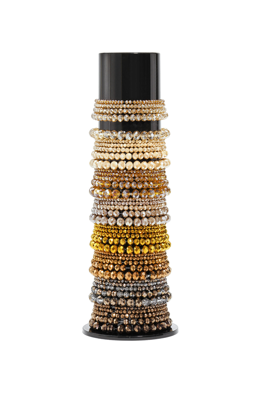 Bracelet display with glass bead bracelets