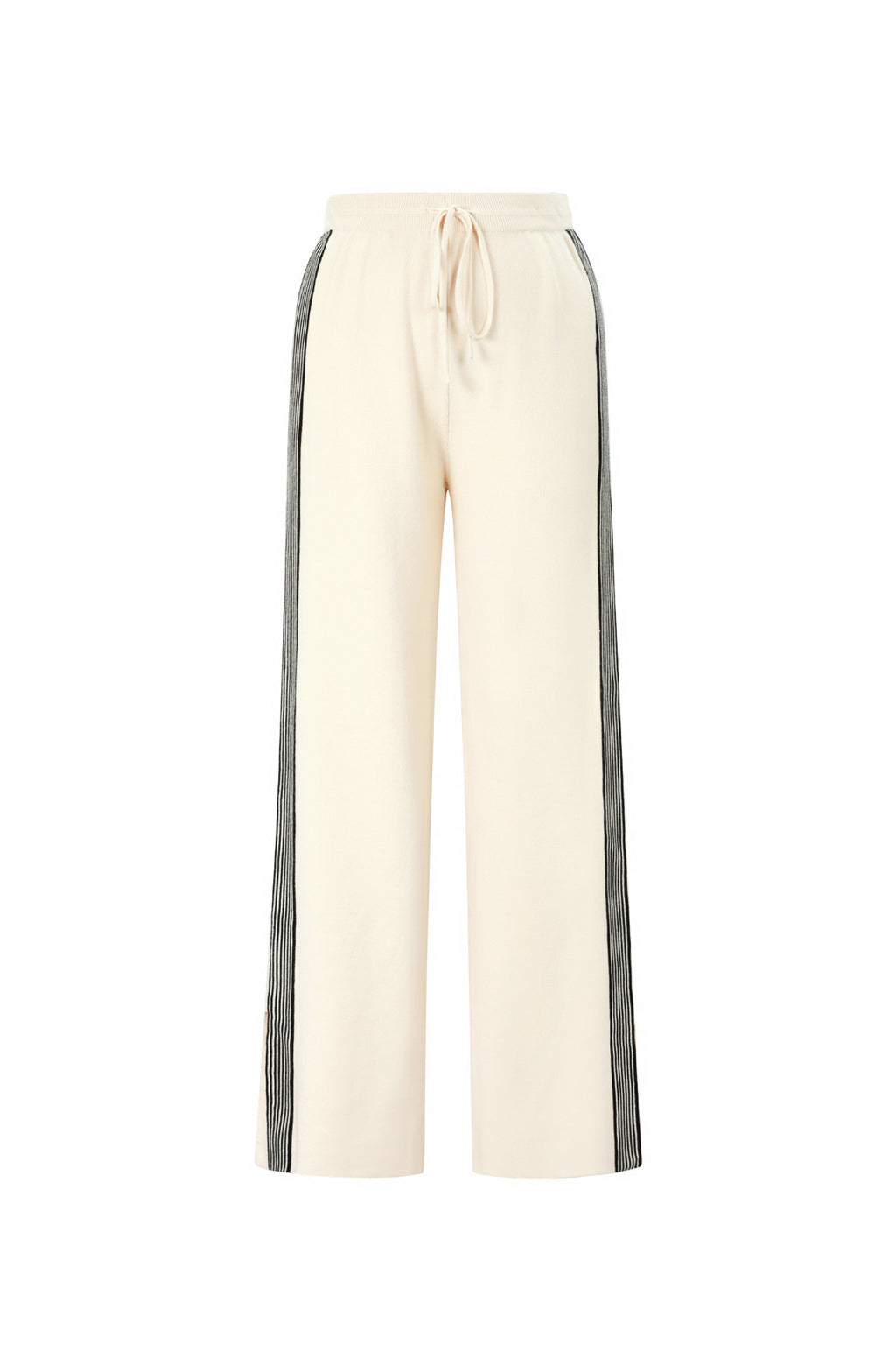 Knitted trousers with stripes