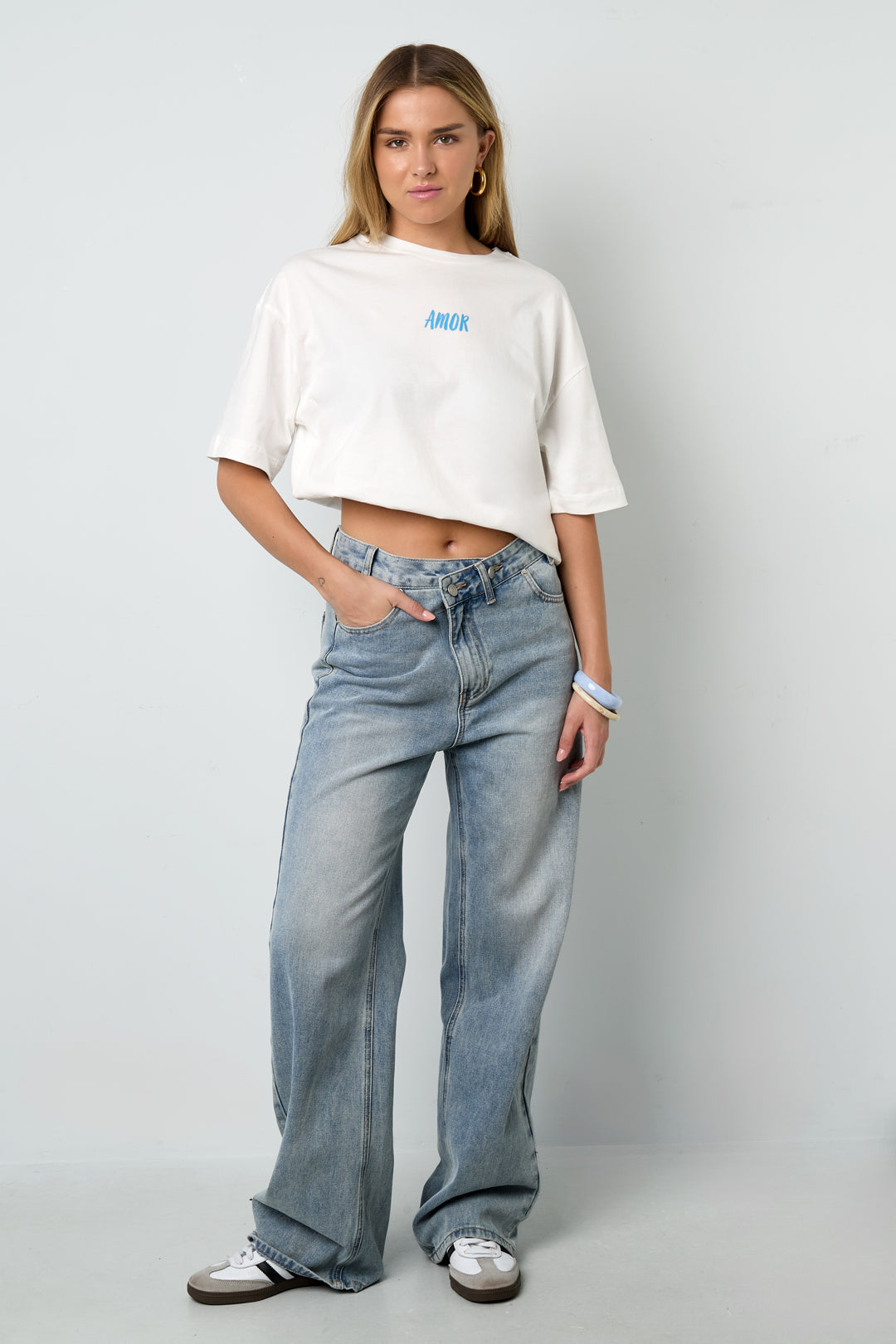 Cotton Knitted Women's T-shirt Casual Letters